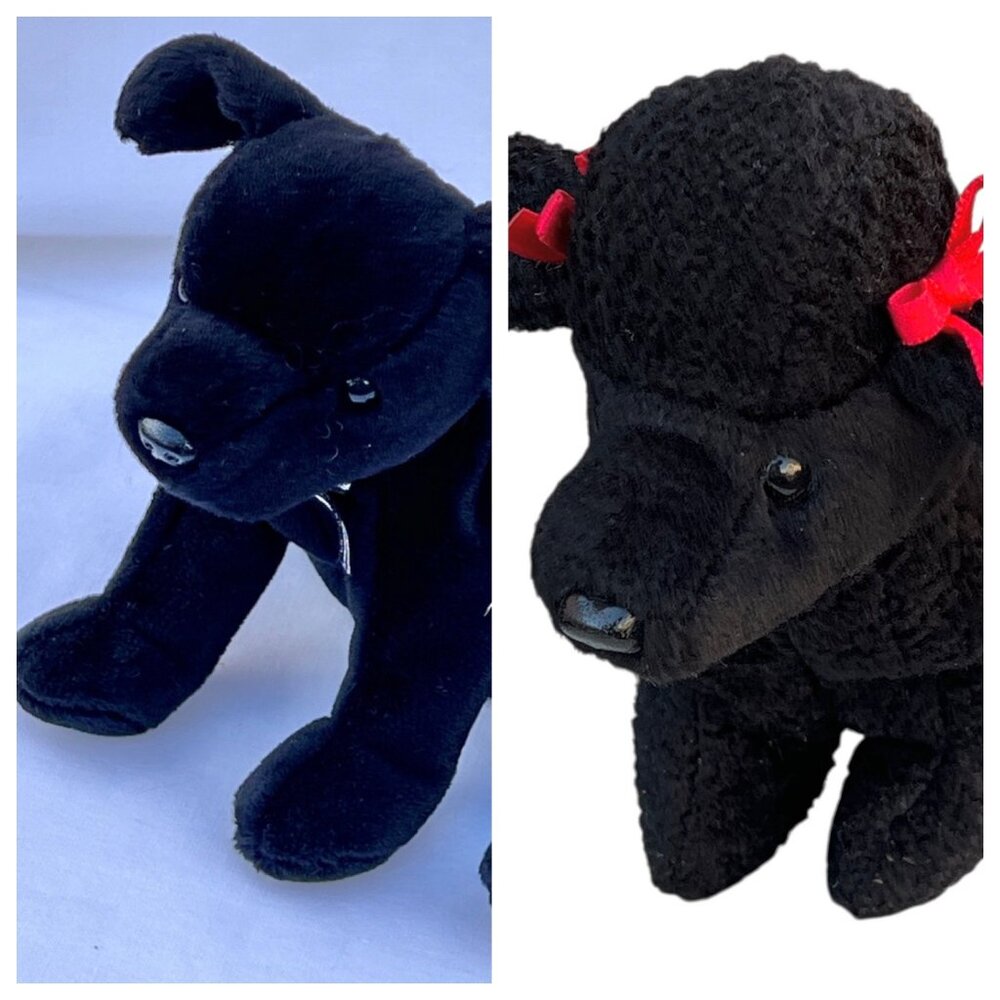Ty Beanie Babies Luke & GiGi Plush Black Dogs 6" Each Collectible Animals